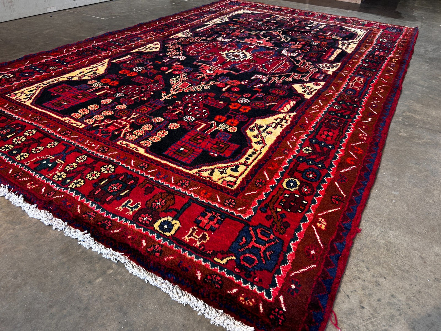 5'6" x 9'1'' Hand-Knotted 100% Lamb Wool Pile Nahavande Area Rug - Carpet