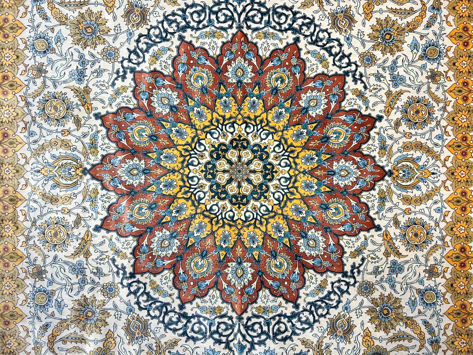 7'3"x10'7" Exquisite Extra-Fine Hand-Knotted 100% Silk Qume Carpet - Area Rug