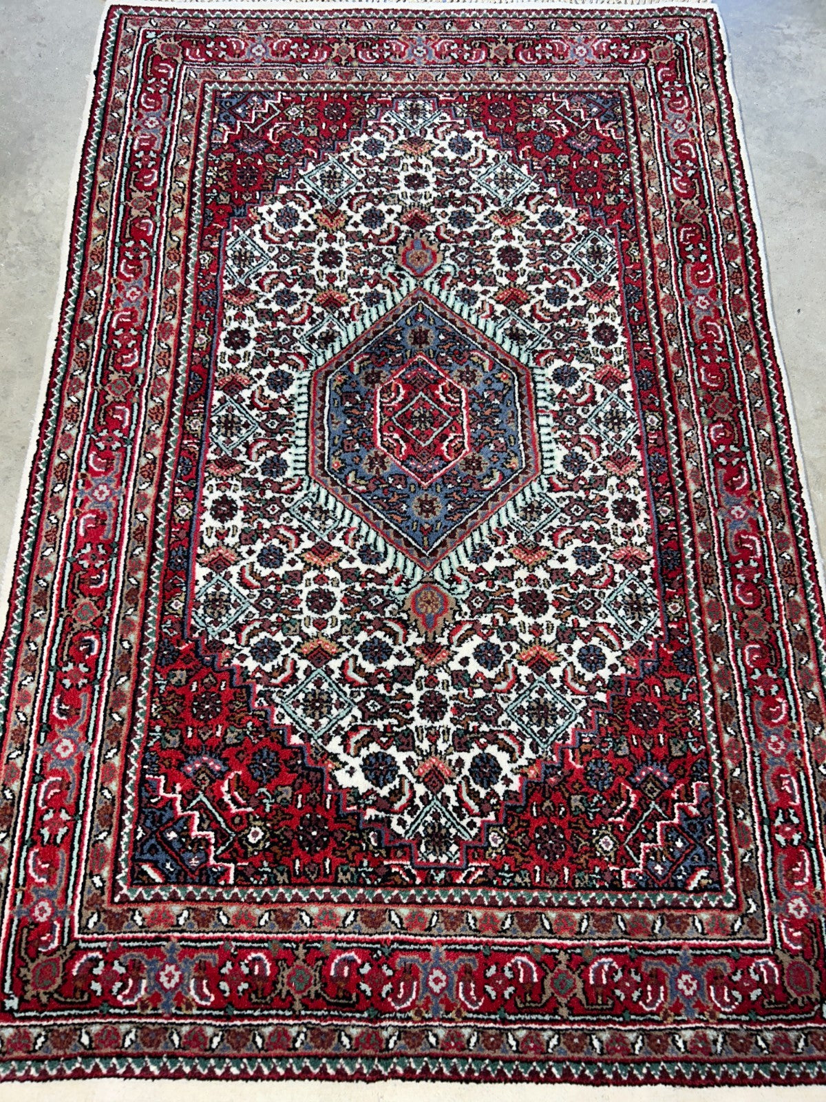 3'10"x5'10" Hand-Knotted 100% Wool Pile Indobijar Area Rug - Carpet