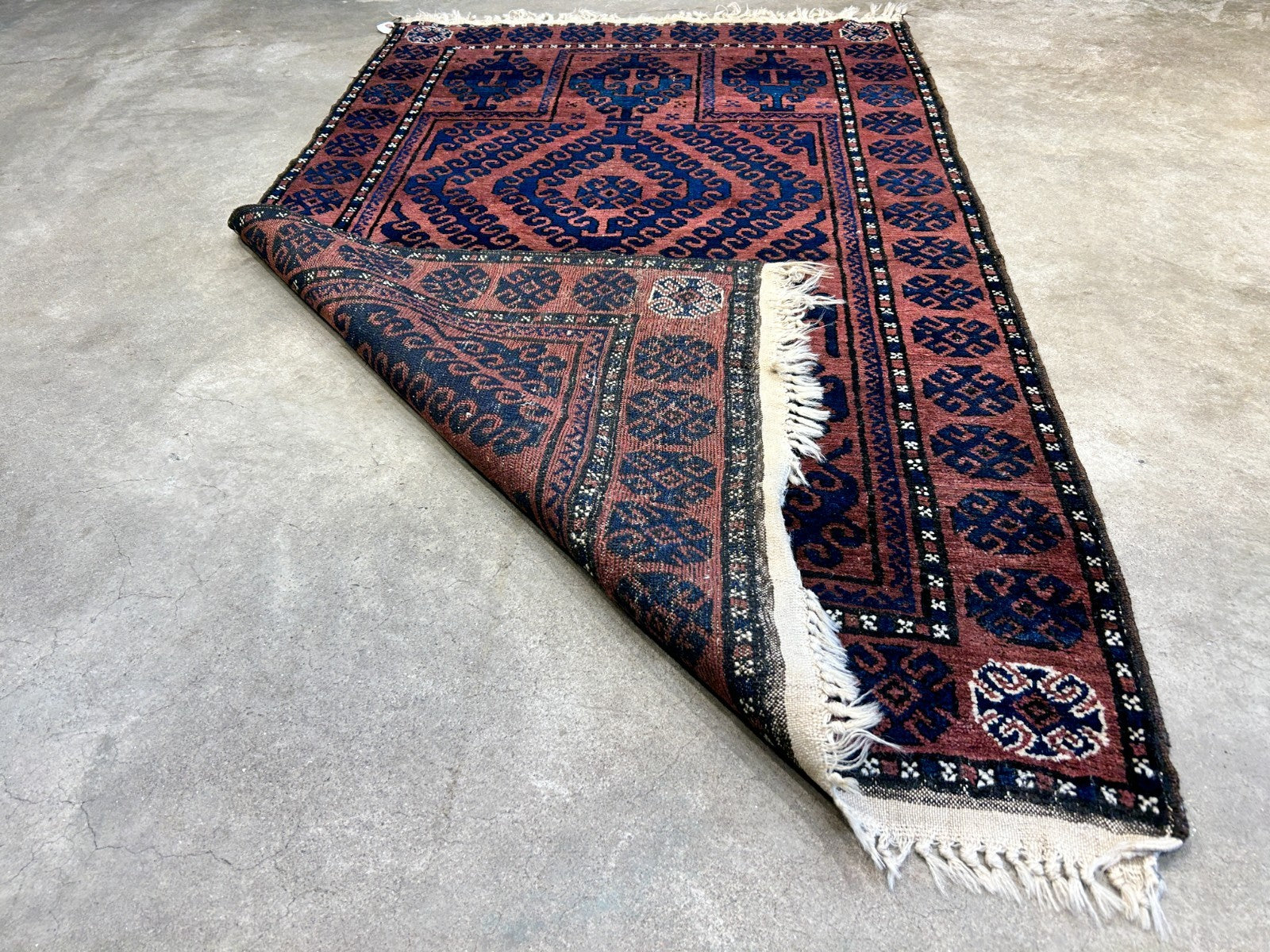3'x4'6" Antique Hand-Knotted 100% Wool Pile Balouchi Rug