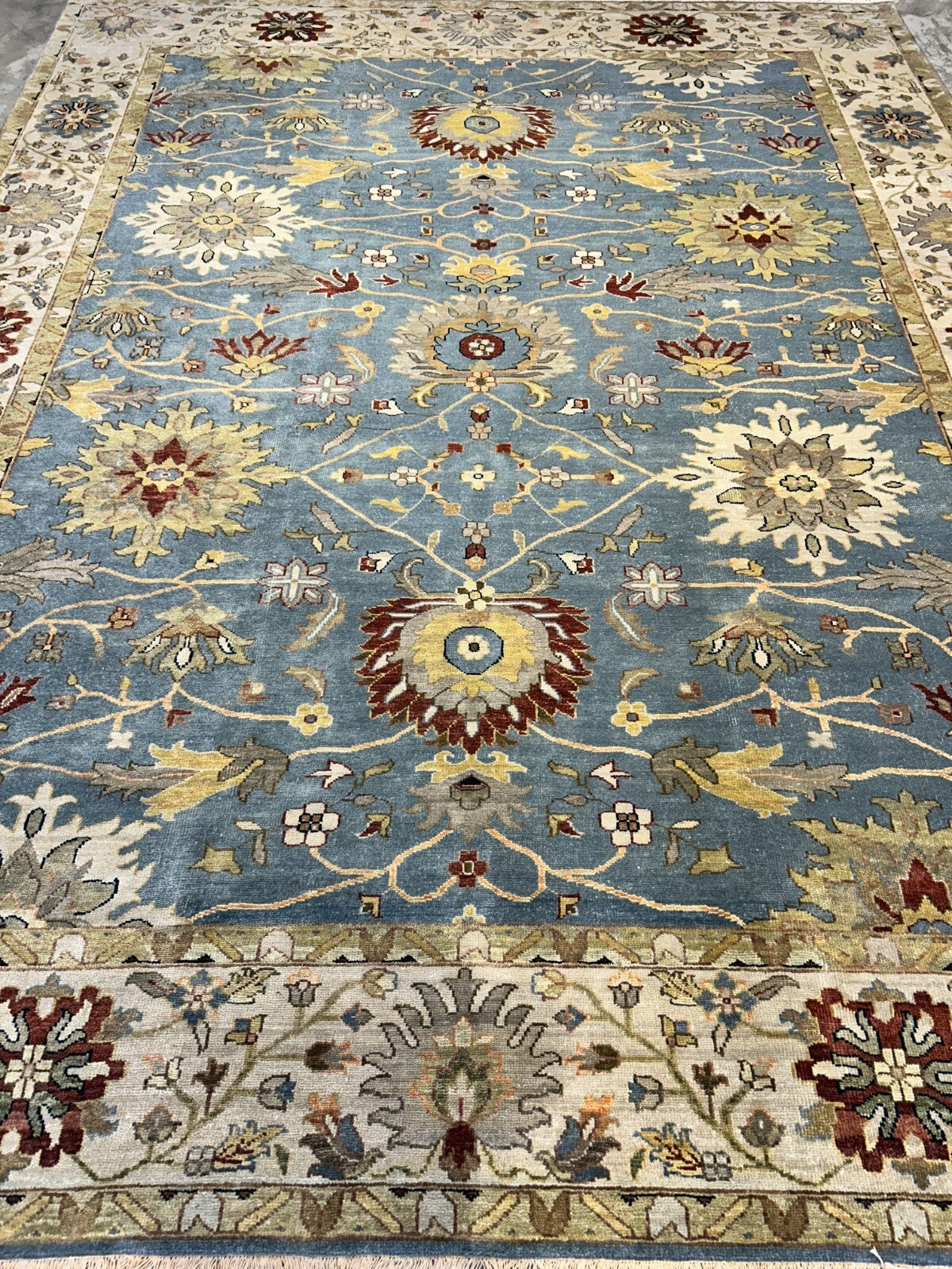 9'x12' Hand-Knotted 100% Wool Pile Mahal Design Carpet - Area Rug