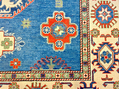 6'x8'8" Hand-Knotted 100% Wool Carpet - Fine Kazak Area Rug