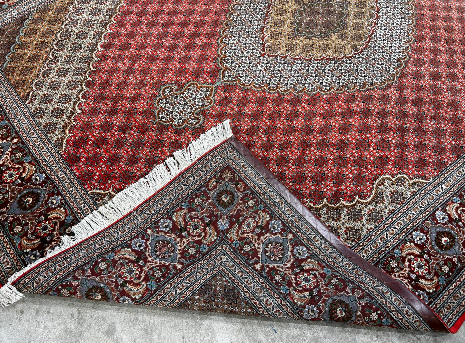 8'3"x11'3" Hand-Knotted Silk & Wool Tabrize Fish Style Area Rug