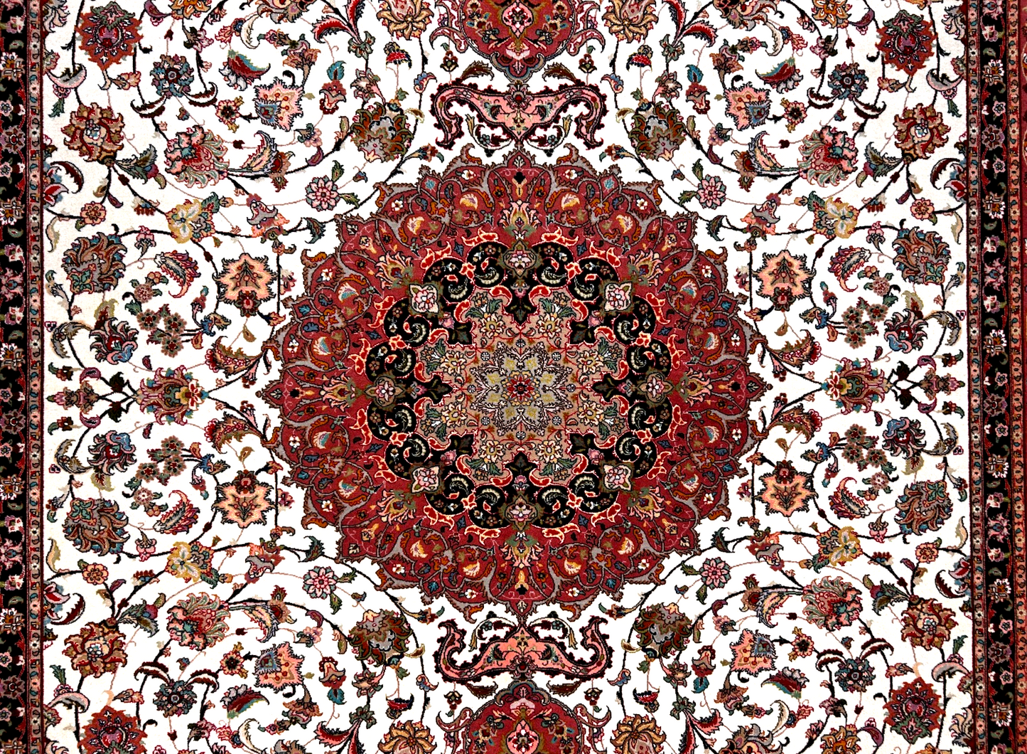 8'3"x11'3" Fine Hand-Knotted Wool & Silk Tabrize Rug