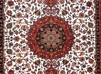 8'3"x11'3" Fine Hand-Knotted Wool & Silk Tabrize Rug