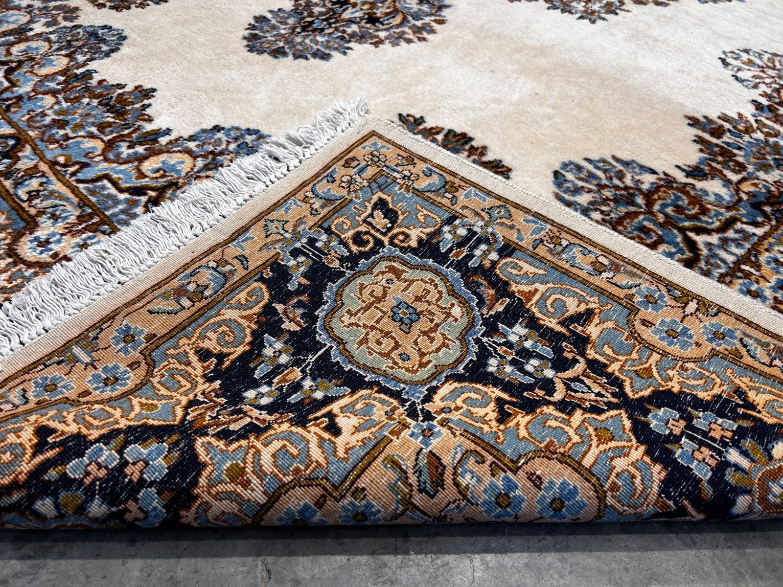 7'4"x10'10" Hand-Knotted 100% Wool Kermane Area Rug - Carpet