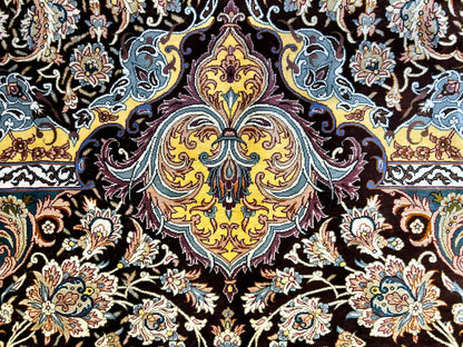 6'9"x10'2" Exquisite Hand-Knotted 100% Silk Qume Rug