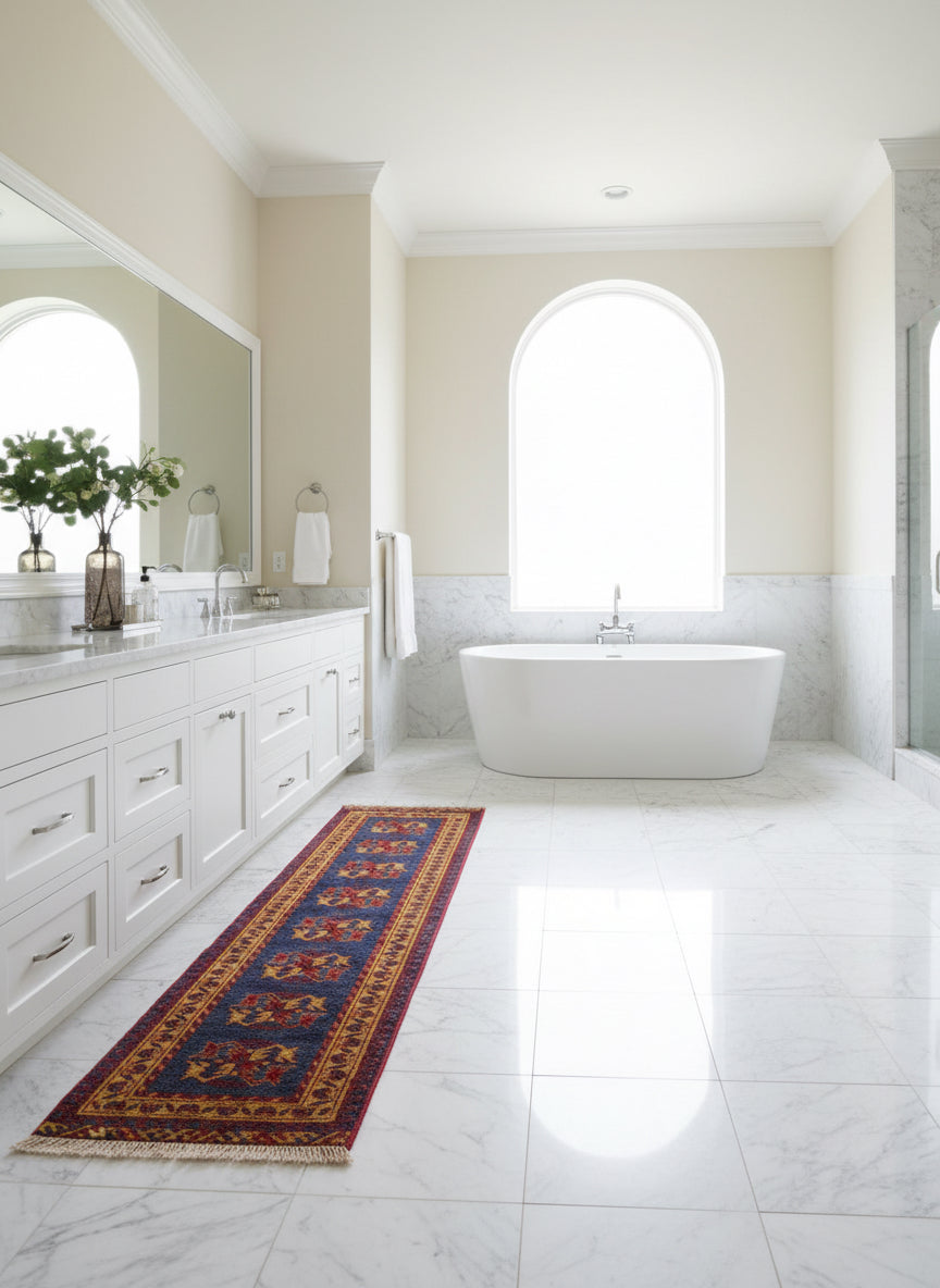 1'6"x4'0" Hand-Knotted 100% Wool Pile Oriental Runner Rug