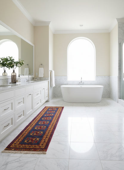 1'6"x4'0" Hand-Knotted 100% Wool Pile Oriental Runner Rug