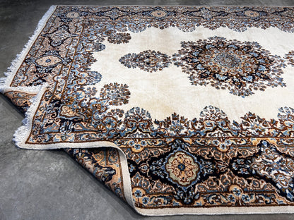 7'4"x10'10" Hand-Knotted 100% Wool Kermane Area Rug - Carpet