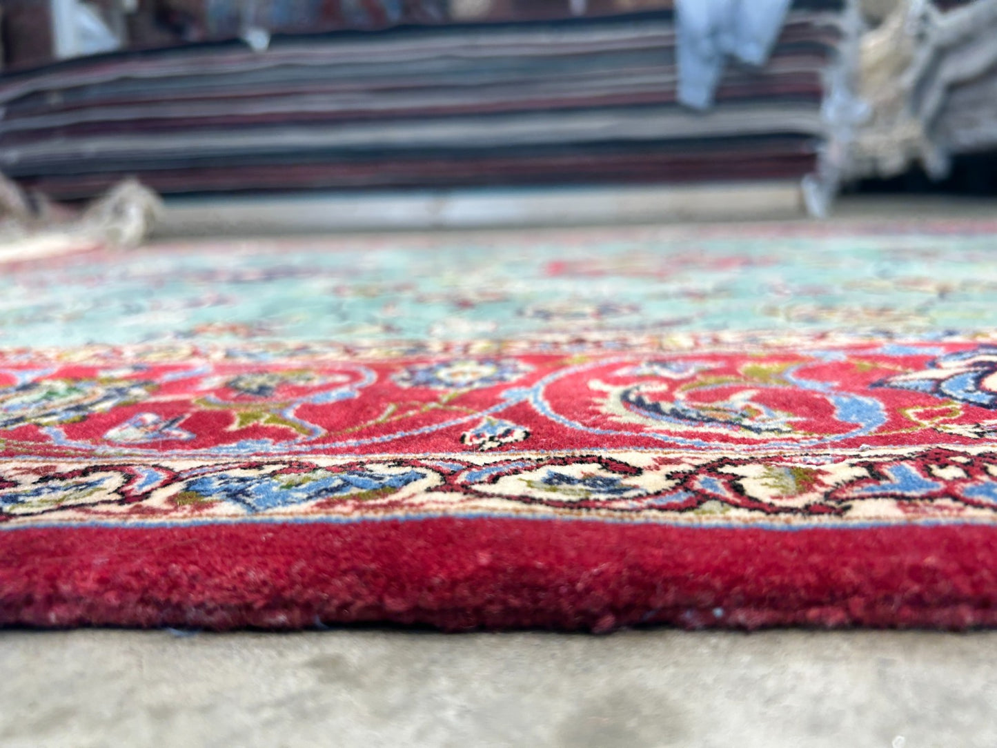 Collector Item-Fine 3'7"x5'9" Antique Hand-Knotted 100% Wool Isfahane Prayer Rug