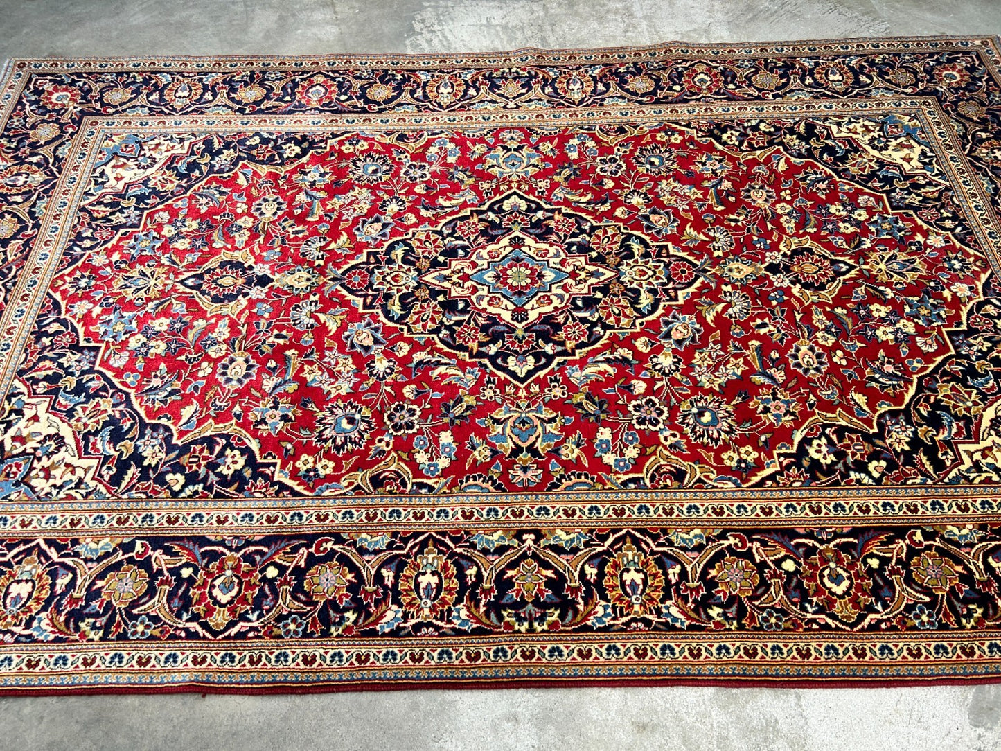 6'5"x10'6'' Hand-Knotted 100% Wool Pile Kashane Area Rug - Area Carpet