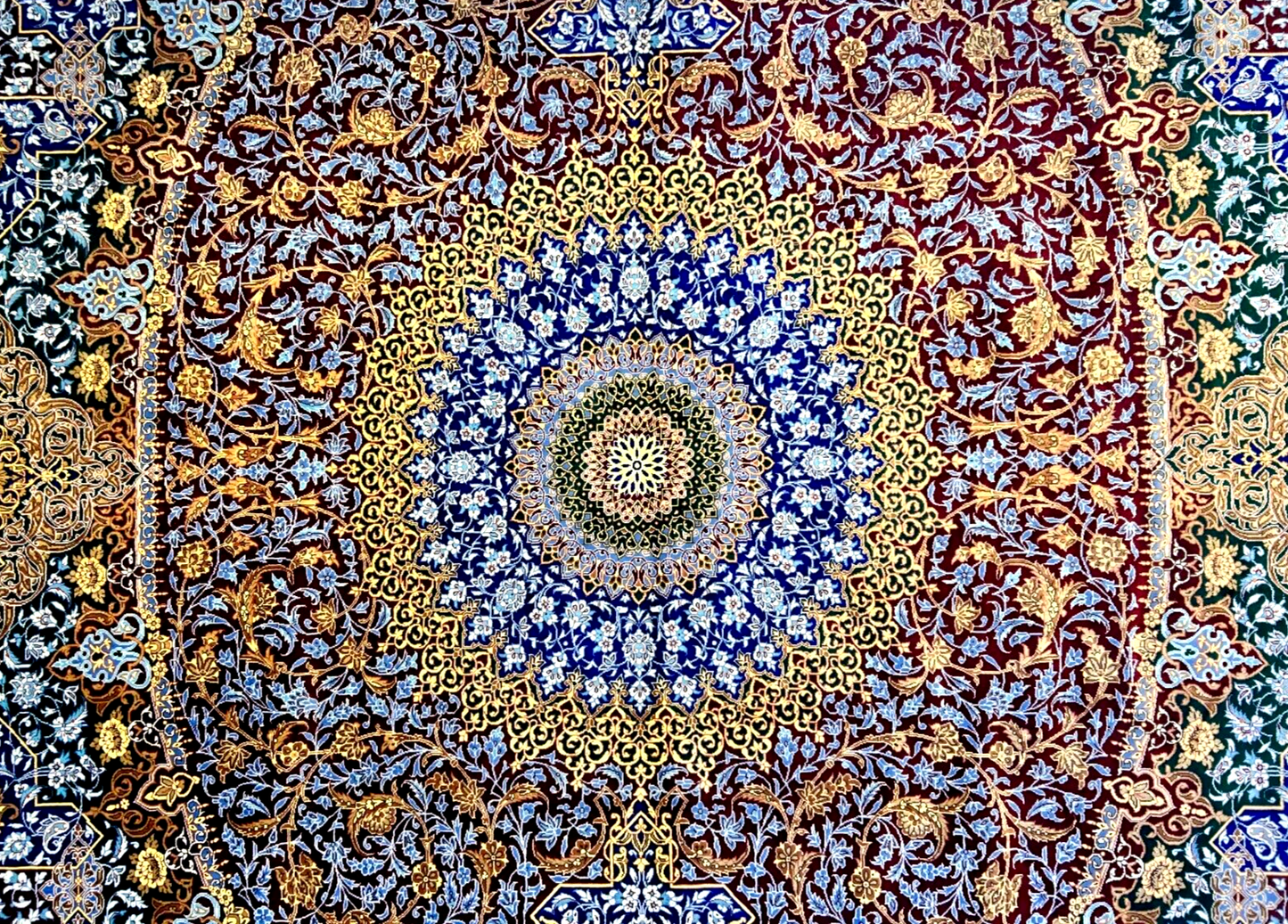 6'6"x10' Exquisite Extra-Fine Hand-Knotted 100% Silk Qume Carpet - Area Rug