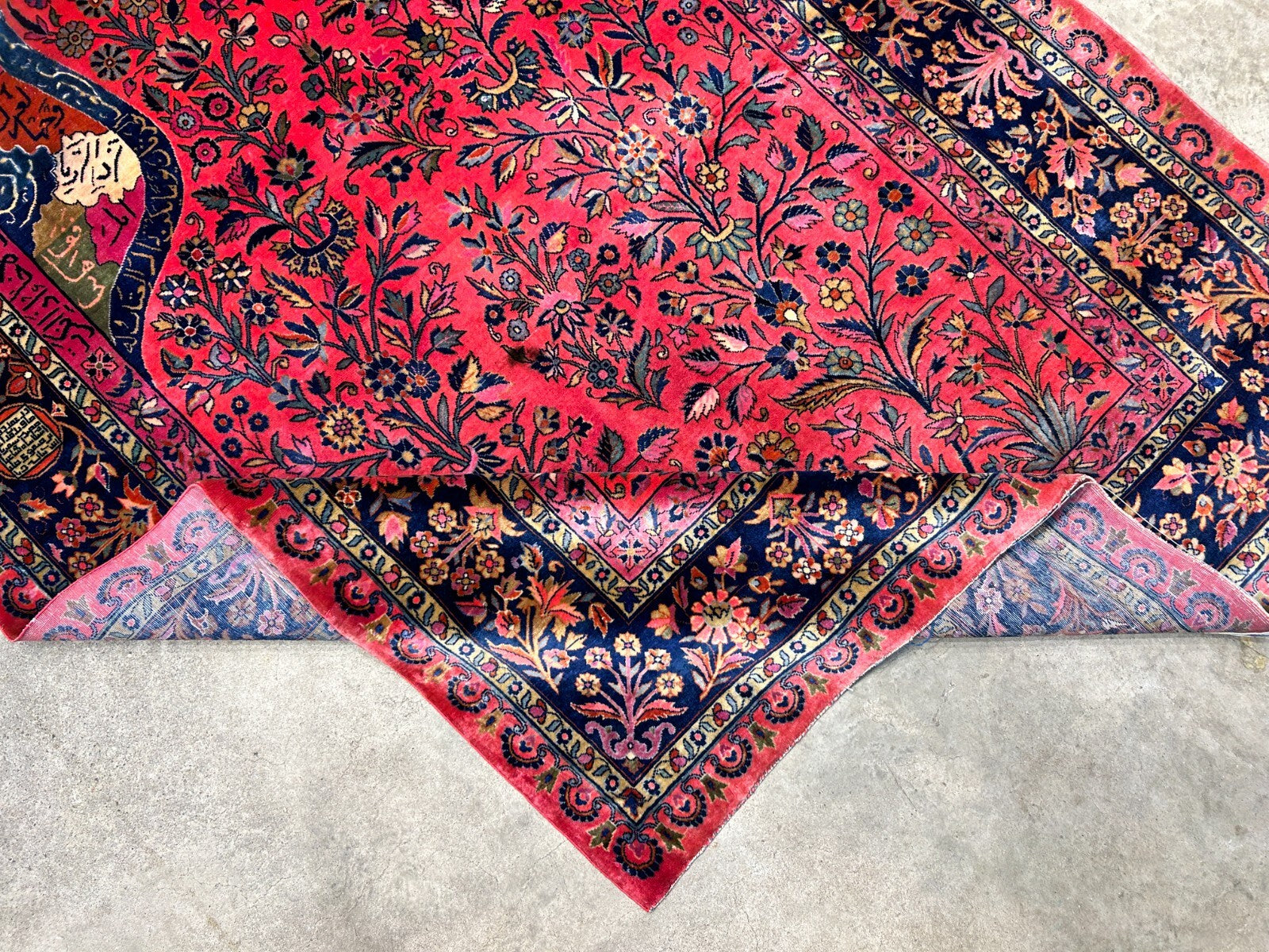 4'1"x6'10" Collector Antique Extra Fine Hand-Knotted 100% Wool Kashane Rug