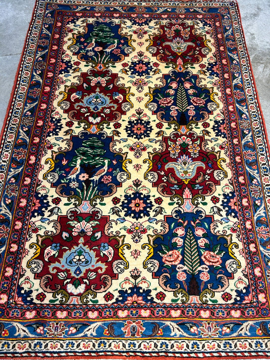 3'x5'1" Hand-Knotted 100% Wool Pile Bakhtiarie Area Rug