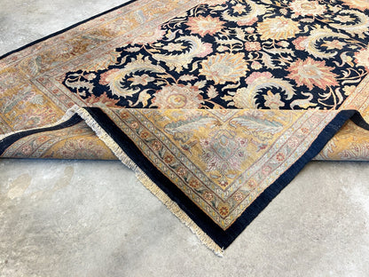 9' x 12' Hand-Knotted 100% Wool Carpet - Indian Agra Area Rug