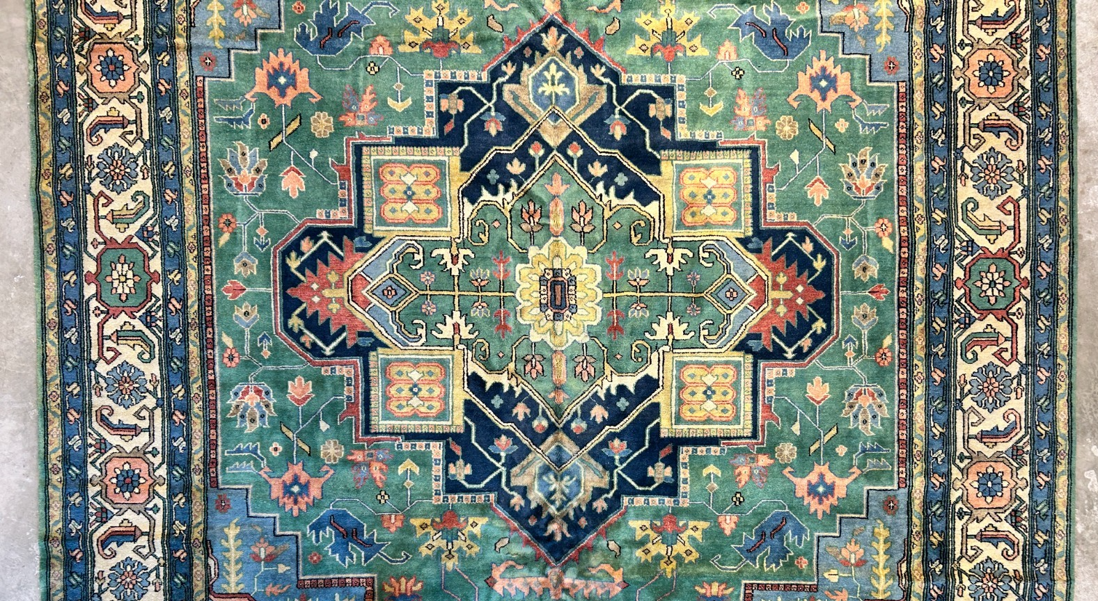 11'11"x15'11" Hand-Knotted 100% Wool Pile Herize Area Rug - Carpet