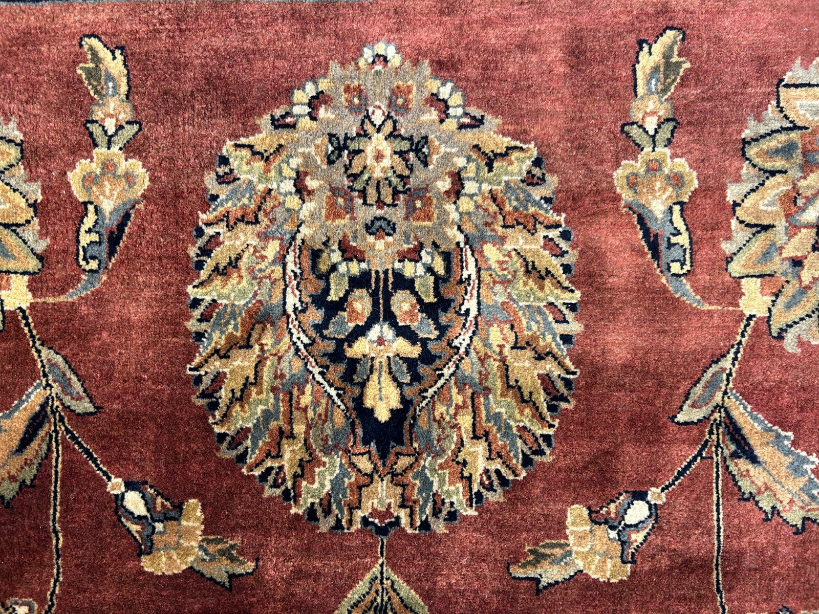 8'10"x12'3" Hand-Knotted 100% Wool Pile Indian Rug