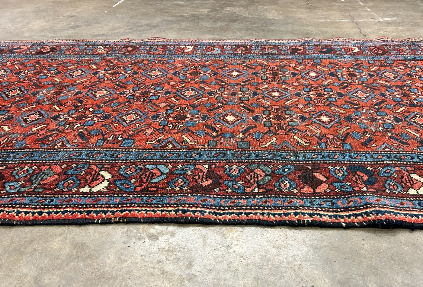 3'4"x6'2" Antique Hand-Knotted 100% Wool Pile Hamadane Area Rug - Carpet