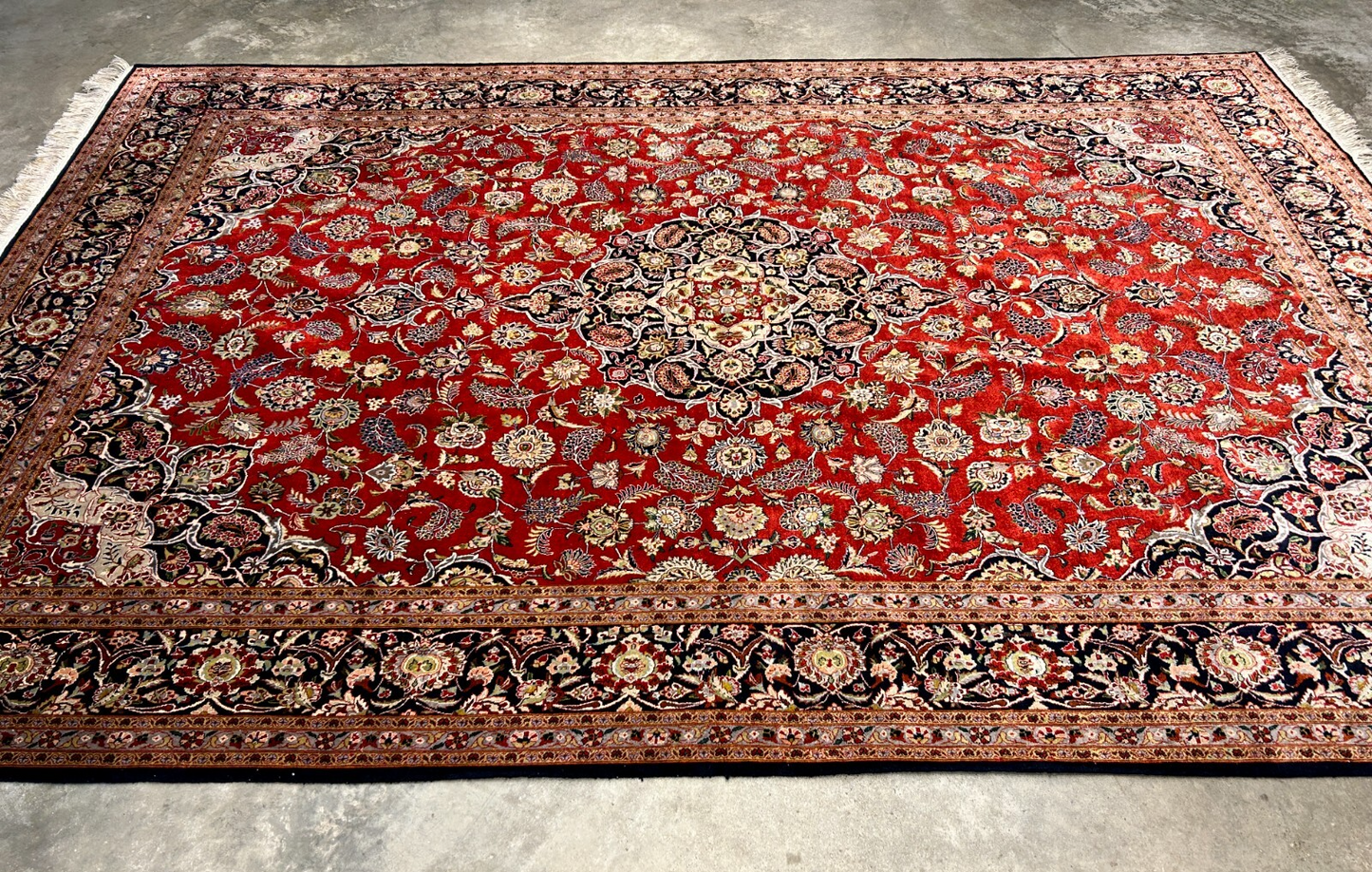 6'10"x9'9" Exquisite Hand-Knotted 100% Silk Kashane Rug