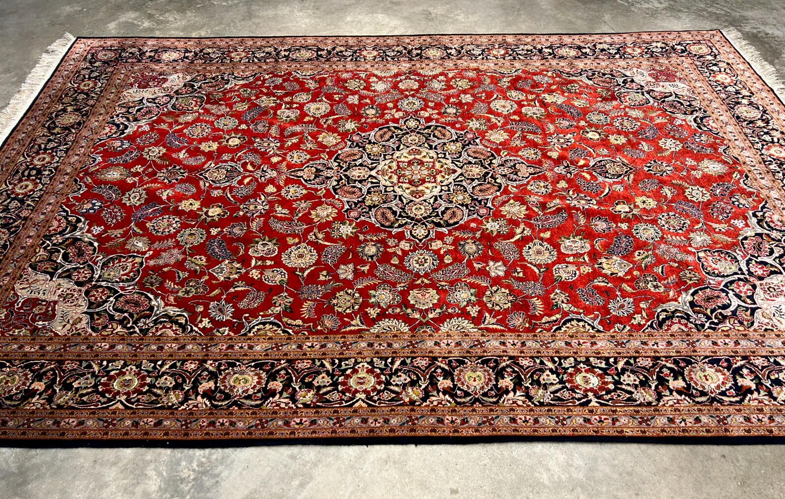6'10"x9'9" Exquisite Hand-Knotted 100% Silk Kashane Rug