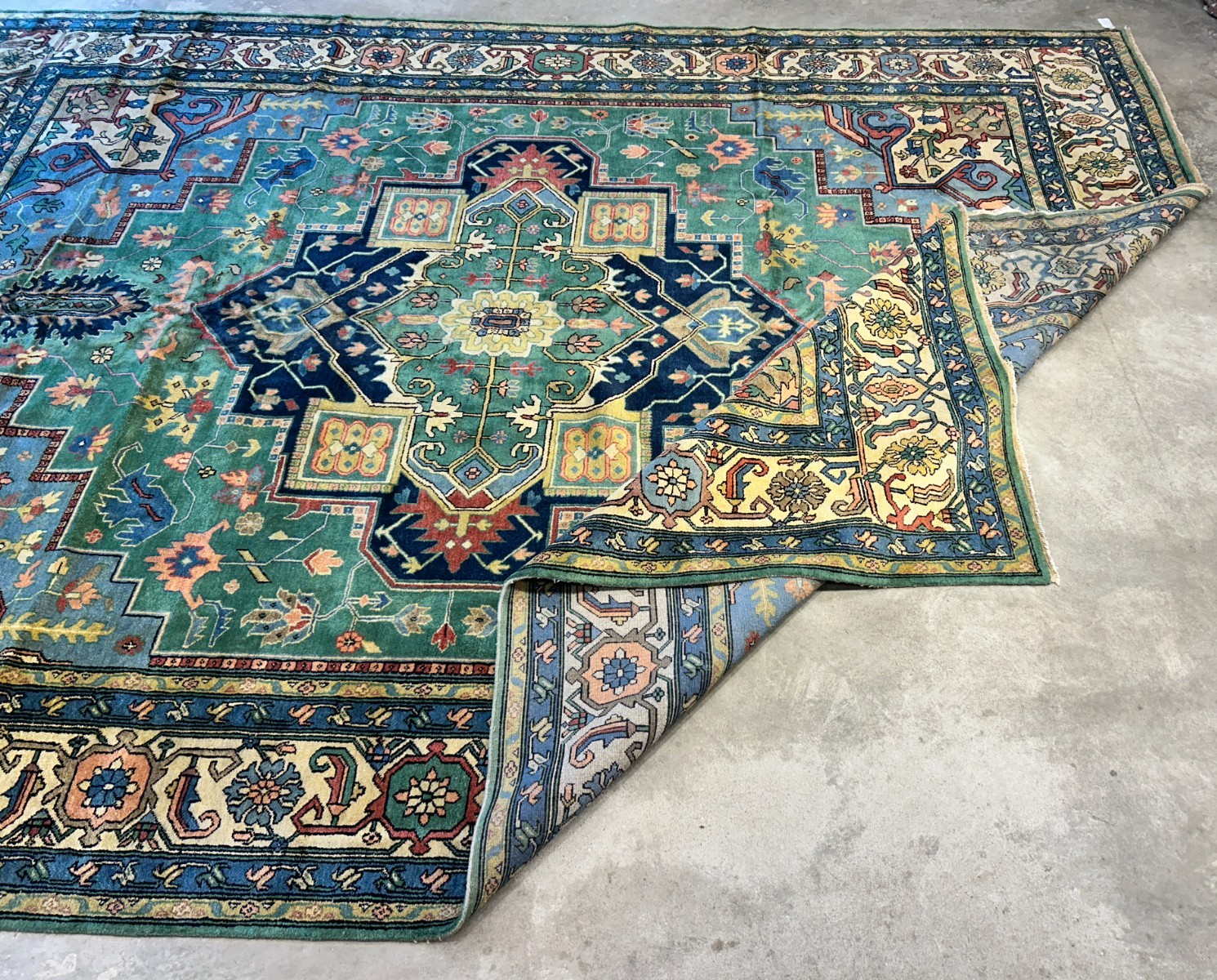 11'11"x15'11" Hand-Knotted 100% Wool Pile Herize Area Rug - Carpet