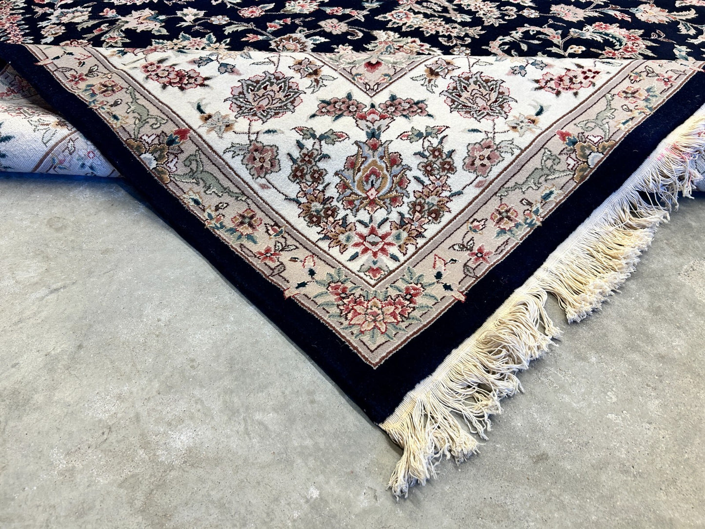 9'x12' Hand-Knotted Wool & Silk Pile Sinopersian Carpet - Area Rug