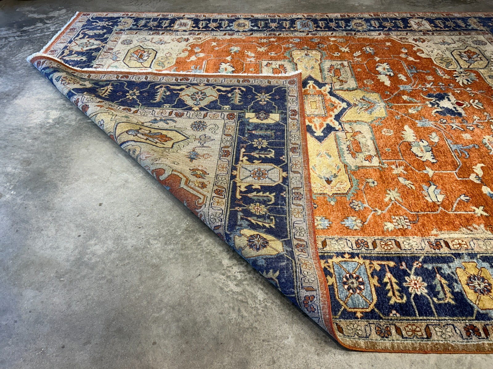 9'x12' Hand-Knotted 100%  Wool Pile IndoSerapi Rug