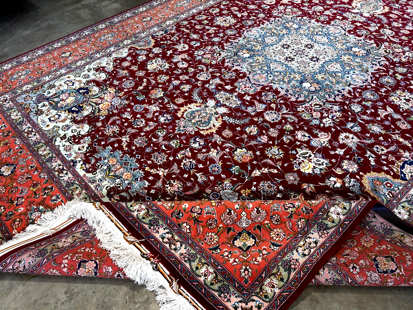8'x11'7" Extra-Fine 70 Line Silk Foundation Hand-Knotted Wool & Silk Tabrize Rug
