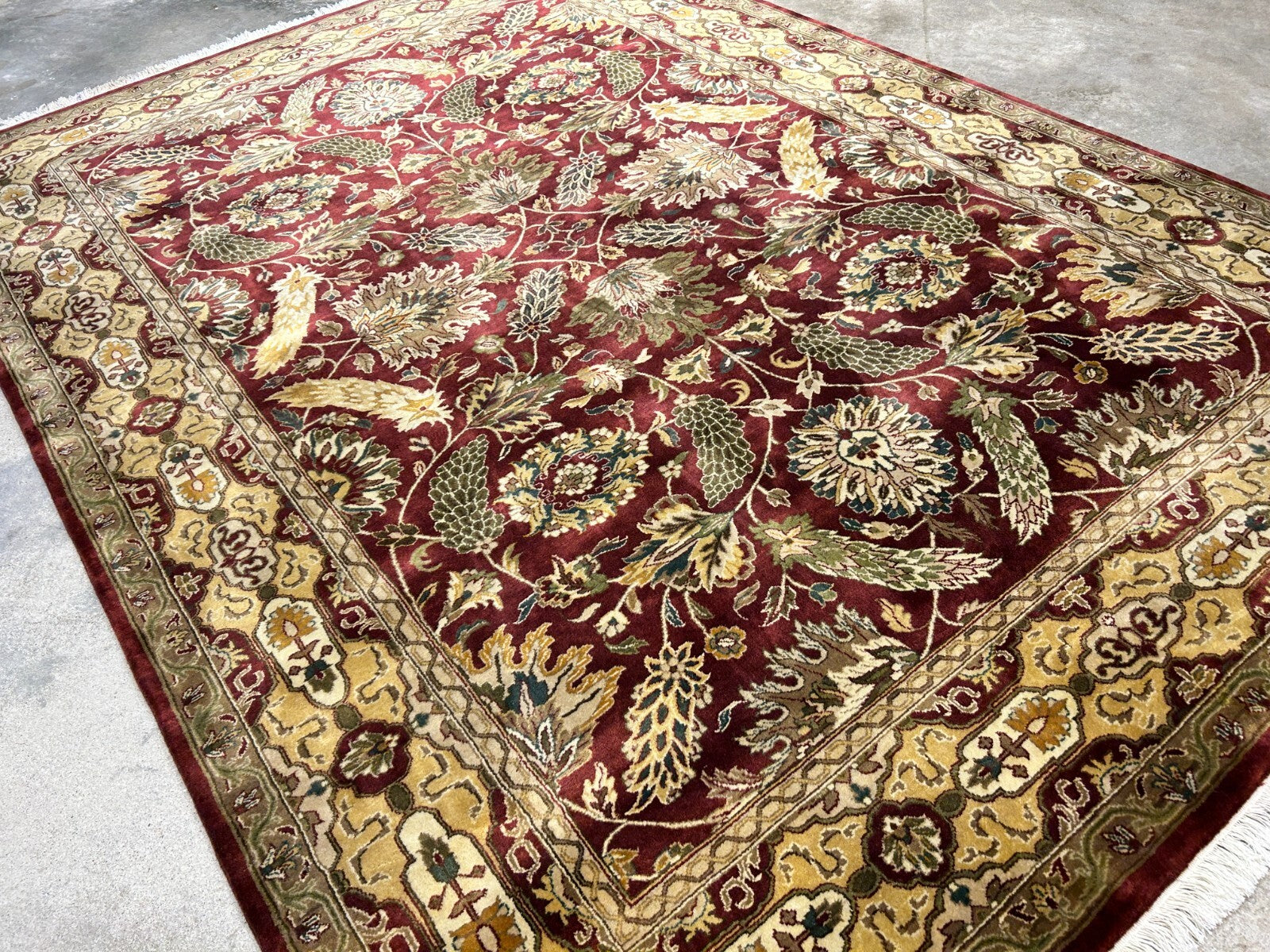 7'x10' Hand-Knotted 100% Wool Pile Agra Carpet - Area Rug