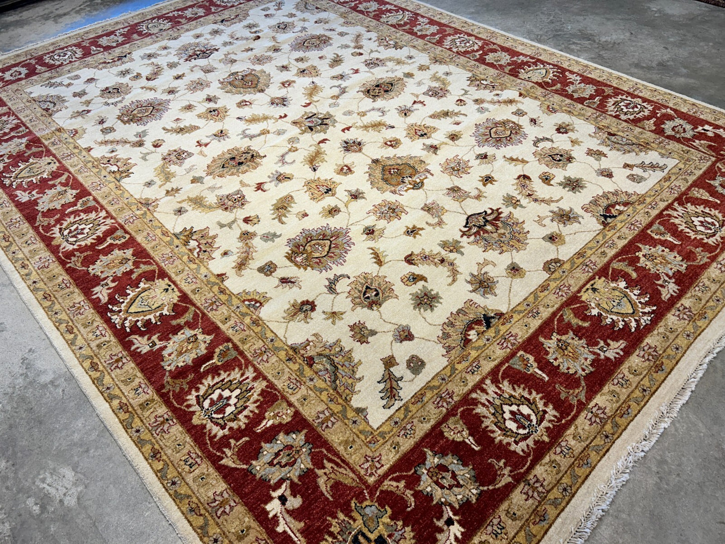 9'x12' Hand-Knotted 100% Wool Pile Kashane Design Carpet - Area Rug