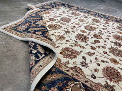 6'x9' Hand-Knotted 100% Wool Pile Indian Agra Carpet - Area Rug