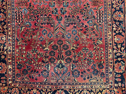 4'9"x6'3" Collector Antique Hand-Knotted 100% Wool Sarouke Rug
