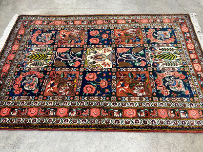3'5"x5'2" Hand-Knotted 100% Lamb Wool Bakhtiarie Carpet - Area Rug