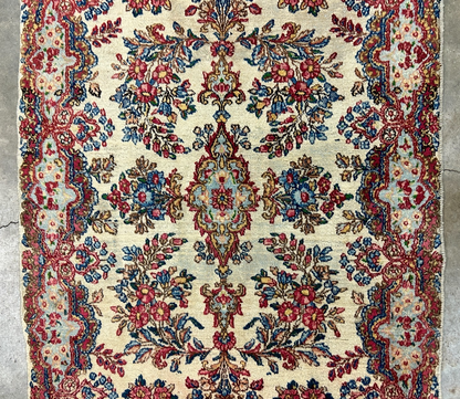 2'11"x5'1" Antique Hand-Knotted 100% Wool Pile Kermane Area Rug - Carpet