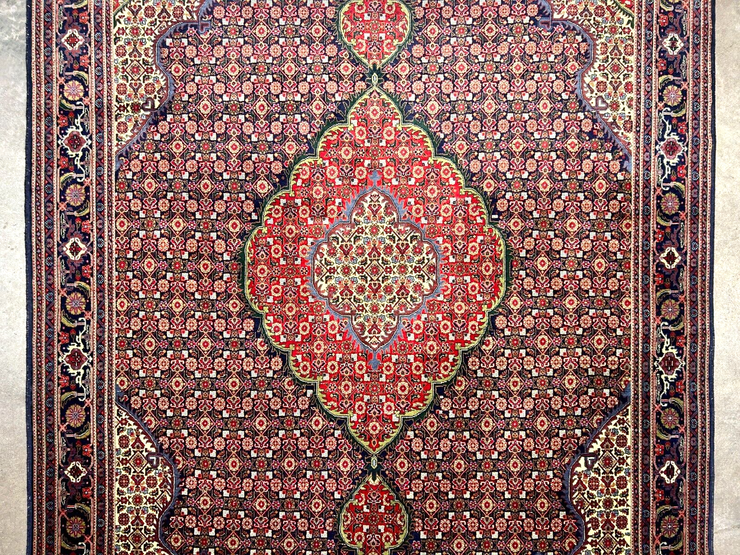 6'7"x9'4" Hand-Knotted 100% Wool Pile Tabrize Fishe Design Carpet - Area Rug