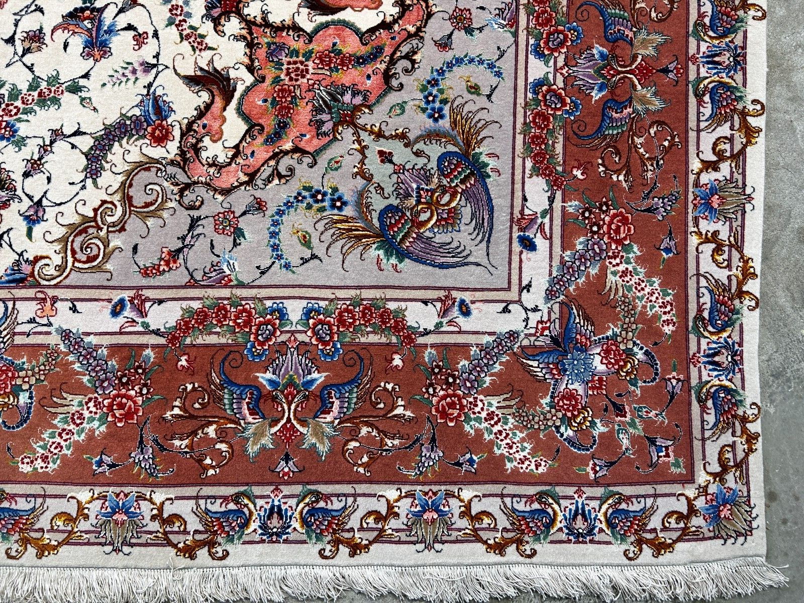 8'1"x11'7" Extra Fine Hand-Knotted Wool & Silk Oriental Rug - Area Carpet