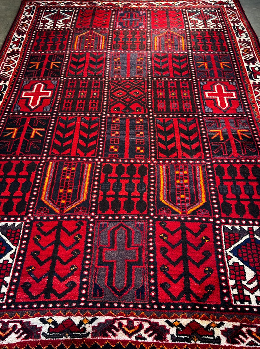 5'5" x 7'6'' Hand-Knotted 100% Wool Pile Bakhtiare Area Rug