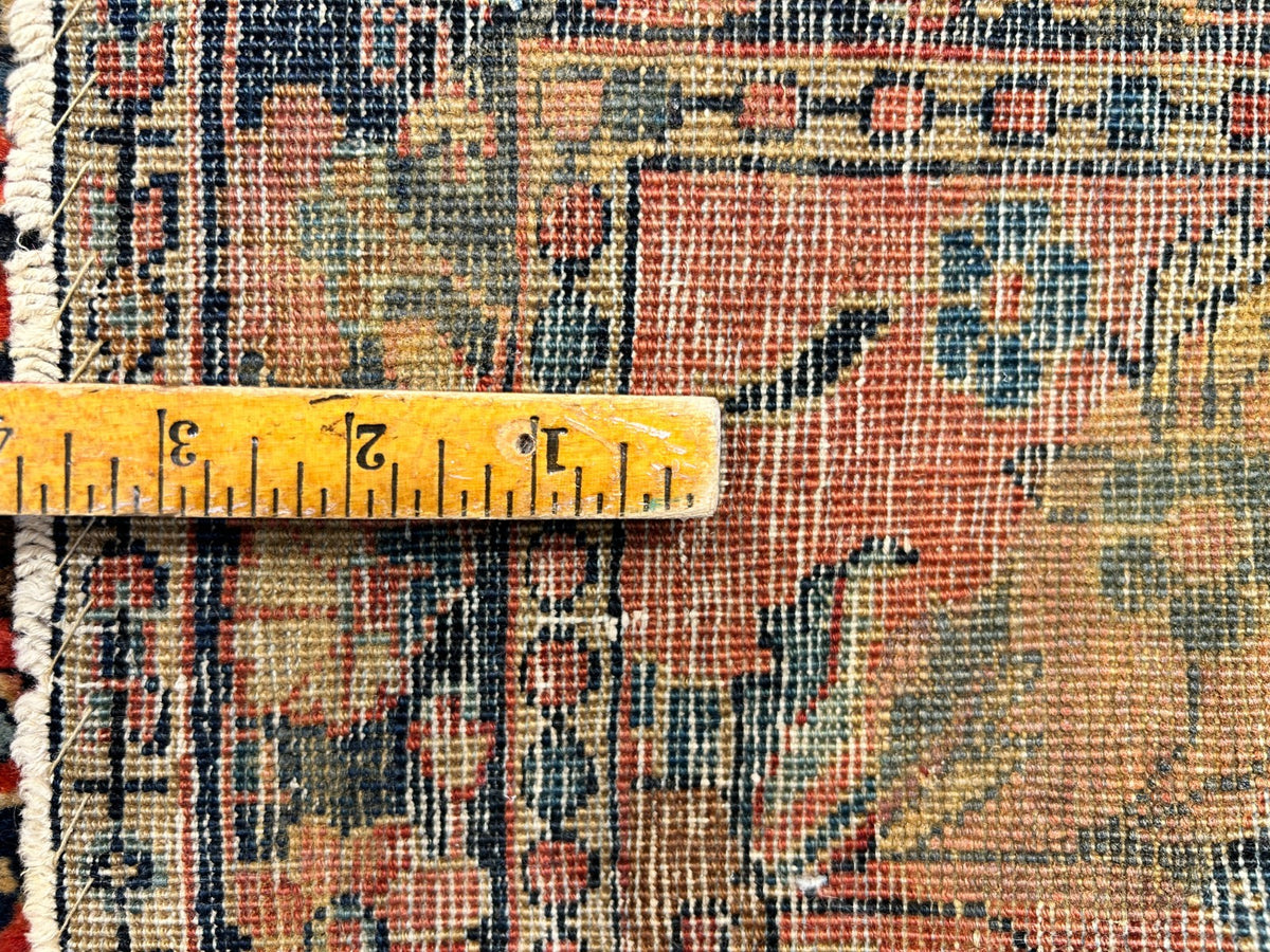 3'4"x4'10" Antique Hand-Knotted 100% Wool Pile Sarouke Mohajeran Rug