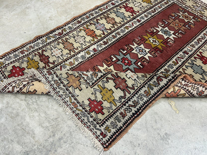 3'x5' Antique Hand-Knotted 100% Wool Pile Caucasian Area Rug - Carpet