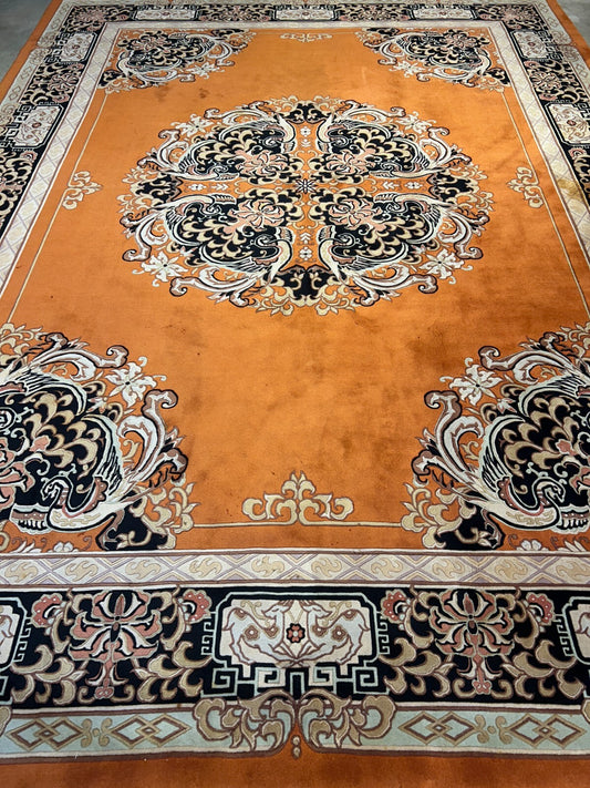9'x12' Hand-Knotted 100% Wool Pile Oriental Rug