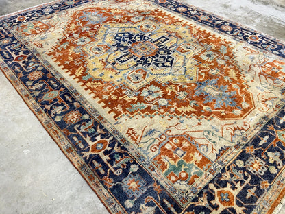 9'x12' Hand-Knotted 100% Lamb Wool Serapie Design Carpet - Area Rug