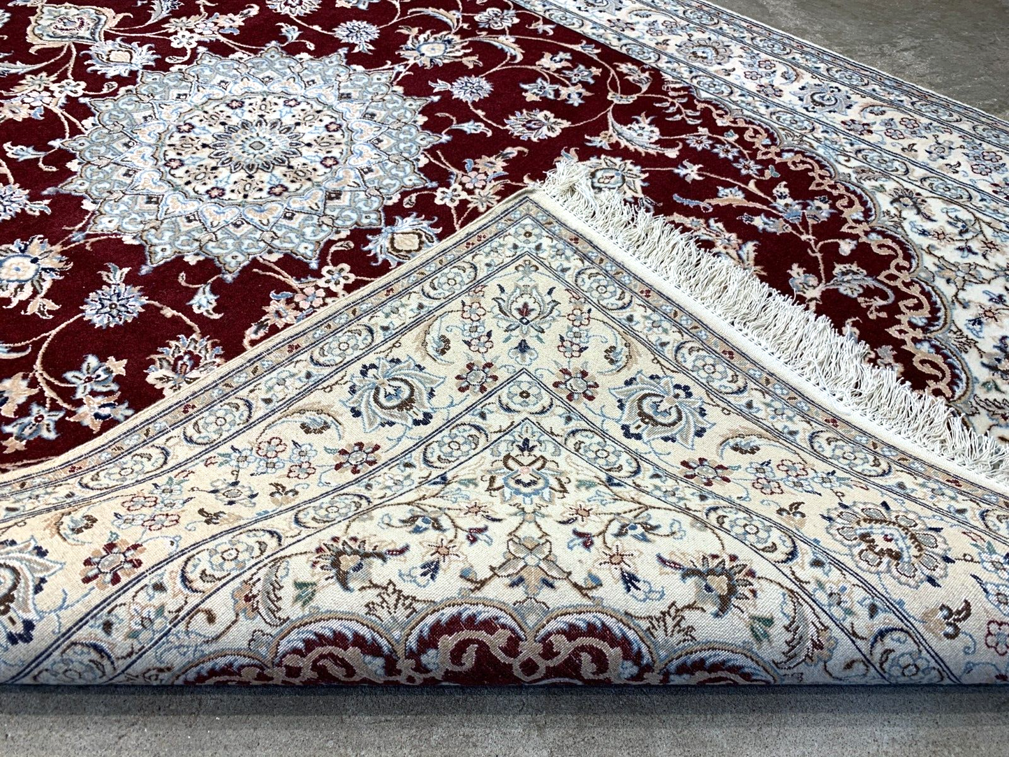 4'1"x6'4" Fine Hand-Knotted Wool & Silk Blend Naine Carpet - Area Rug