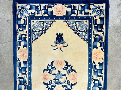 3'x5' Hand-Knotted 100% Wool Pile Art Deco Rug