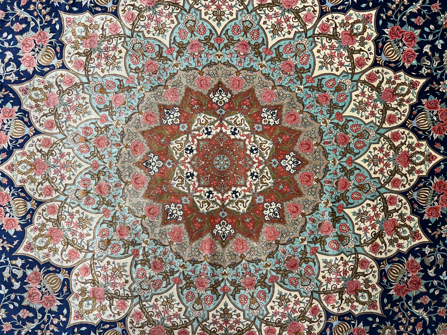 9'11"x13'6" Exquisite Signed Hand-Knotted 100% Silk Qume Rug
