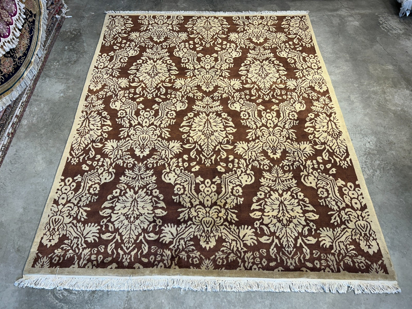 7'11"x9'11" Hand-Knotted 100% Wool Pile Tibetian Area Rug - Carpet