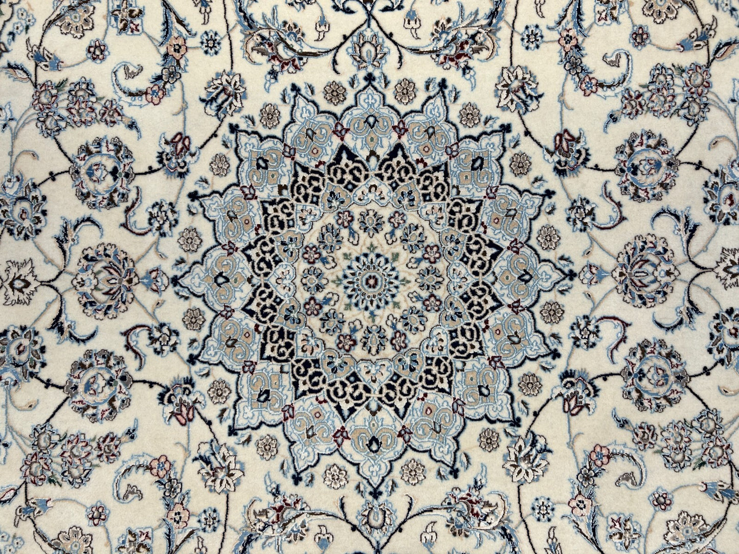 5'7"x9' Extra Fine Hand-Knotted Wool & Silk Naine Rug