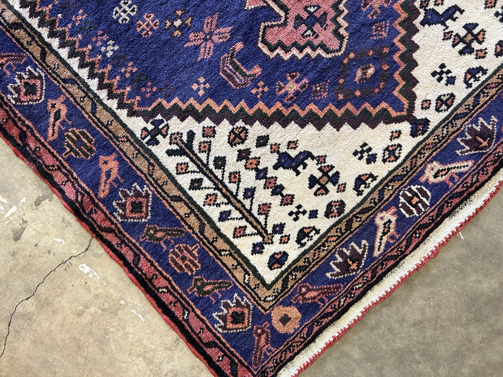 3'4"x5' Hand-Knotted 100% Wool Pile Herize Area Rug - Carpet