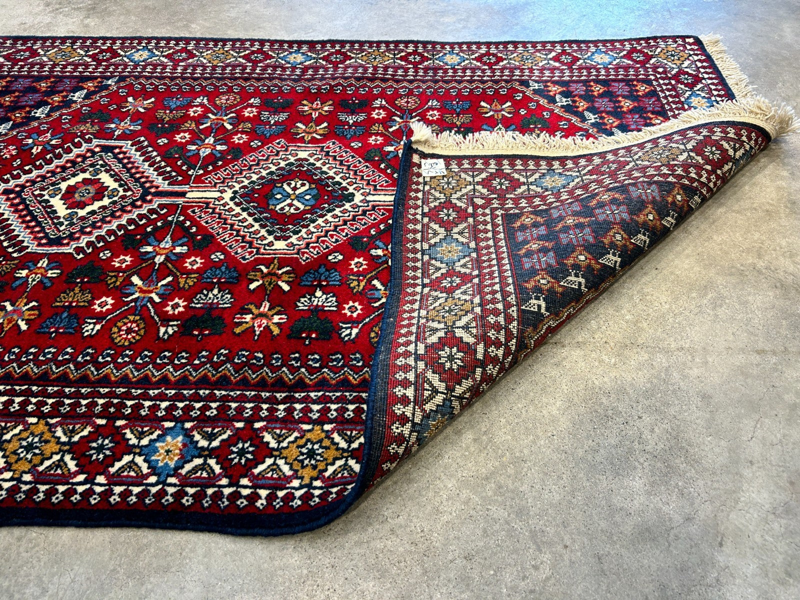 3'3"x5' Hand-Knotted 100% Wool Pile Yalamehe Rug