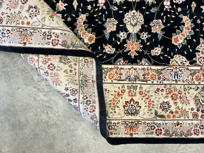 8'9"x11'6" Hand-Knotted Wool & Silk Blend Oriental Rug